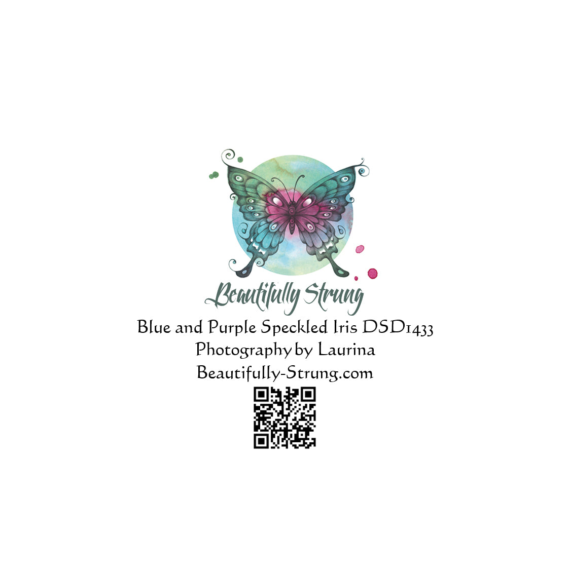 Blue and Purple Speckled Iris Cutout DSD1433 Personalised Card