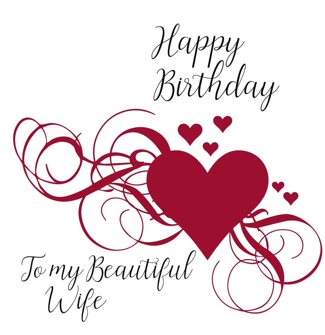 Red Heart Swirls Birthday, Anniversary, Engagement and More