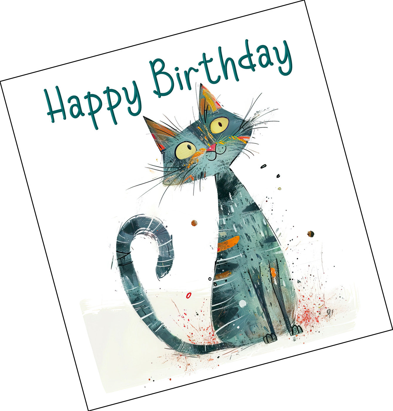 Quirky Birthday Cat 4th
