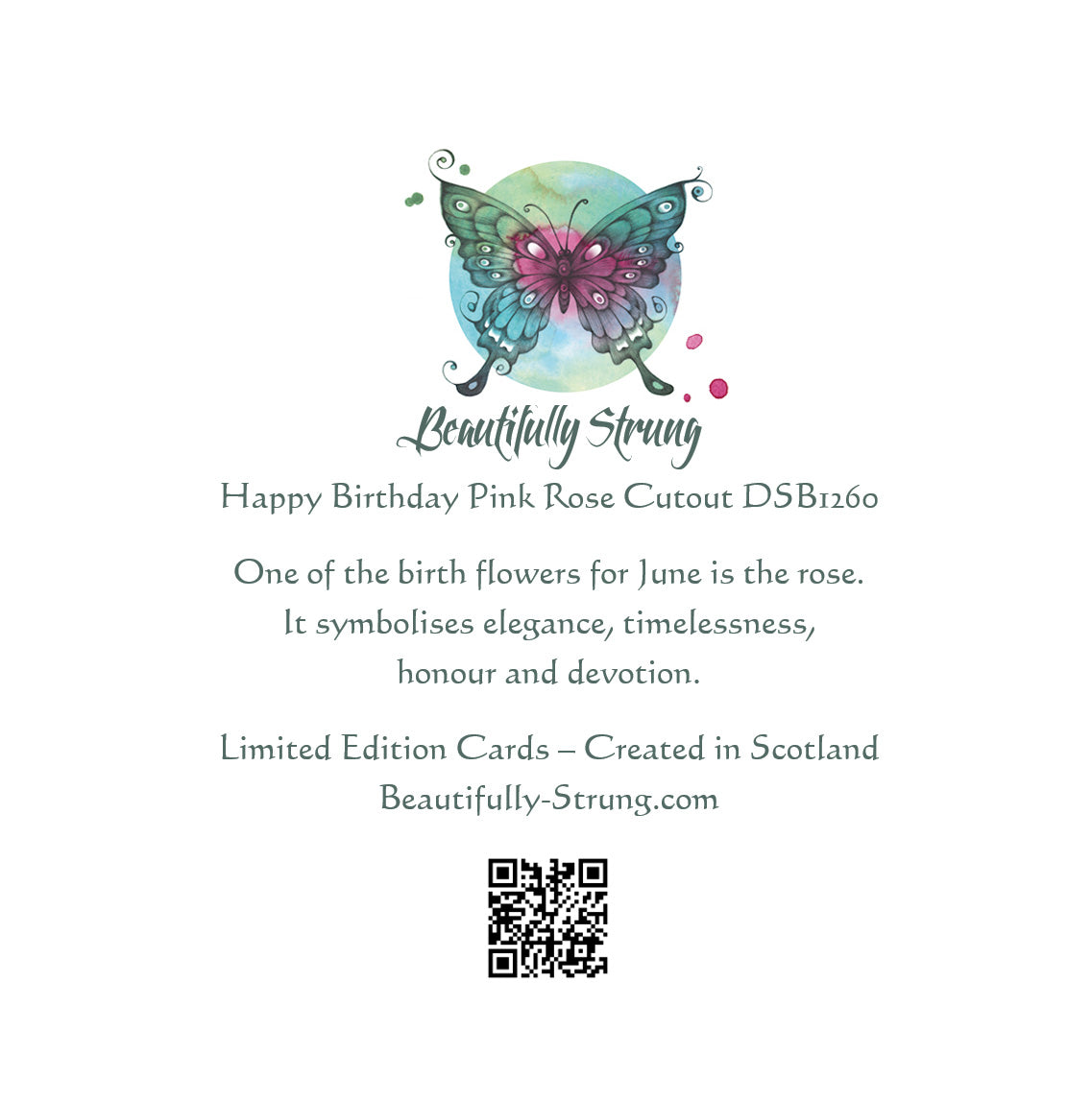 Pink Birthday Rose Cutout DSB1260