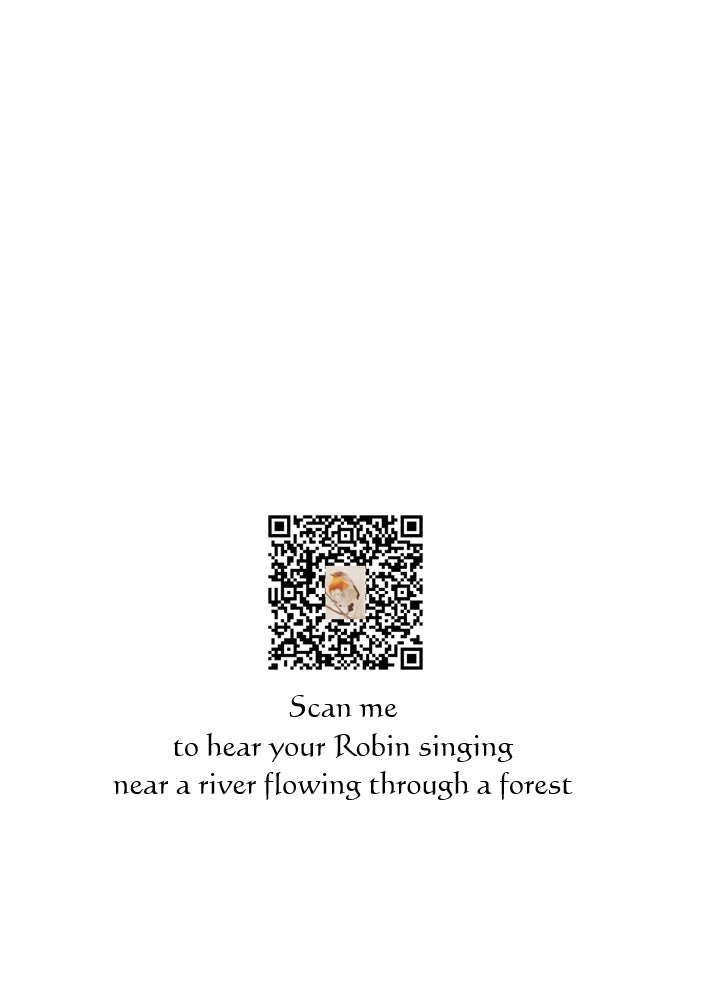 Robin 1st by Linda Vincent (with riverside birdsong) Personalilsed Card