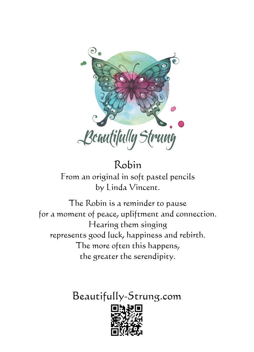 Robin 1st by Linda Vincent (with riverside birdsong) Personalilsed Card