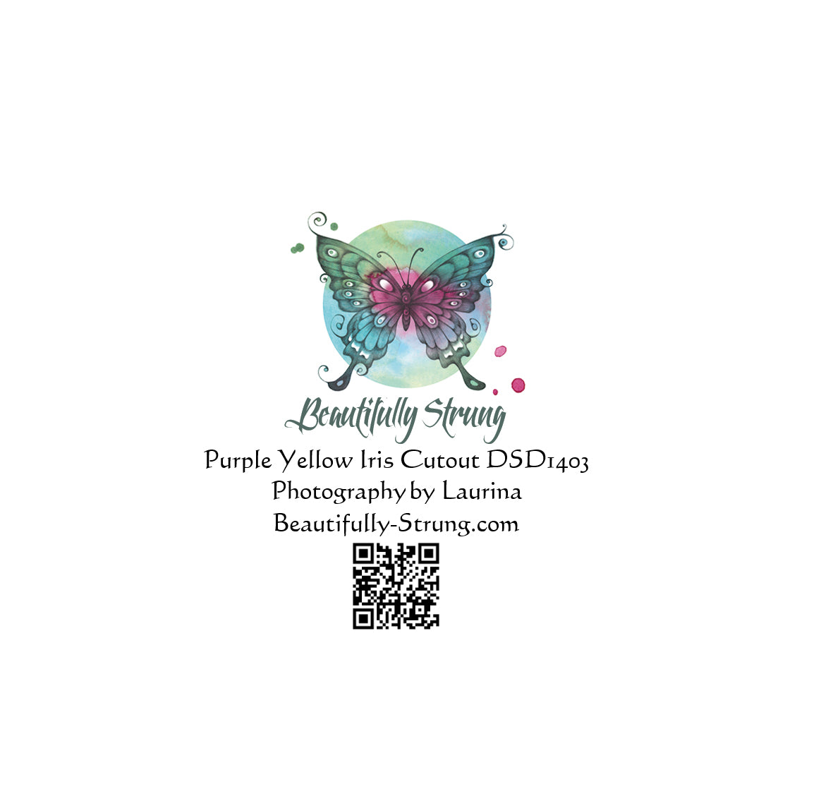 Purple Yellow Iris Cutout DSD1403 Personalised Card