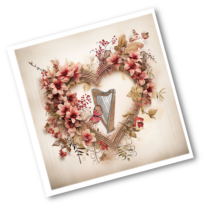 Scrapbook Harp Heart 1st