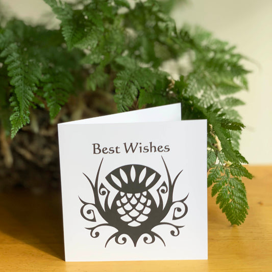 Best Wishes Thistle Drawing  Black & White