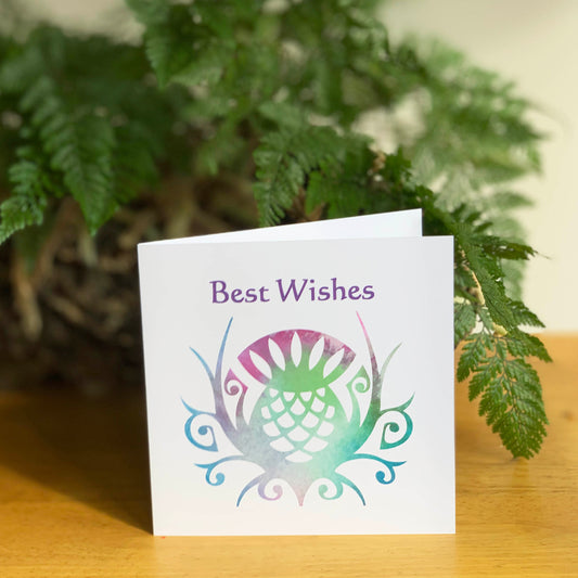 Best Wishes Thistle Drawing  - Multi Colour