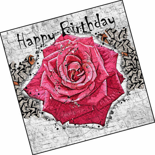 Happy Birthday Graffiti Rose DSB1260