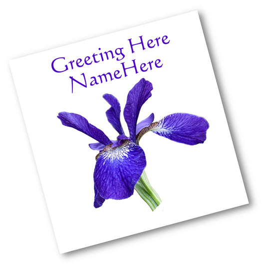 Deep Blue/Purple Iris Cutout DSD1454 Personalised Card