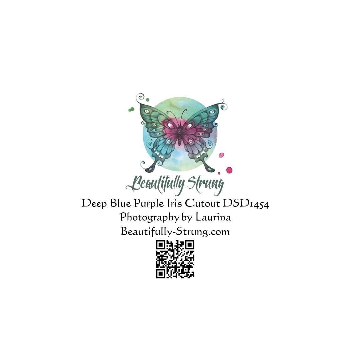 Deep Blue/Purple Iris Cutout DSD1454 Personalised Card