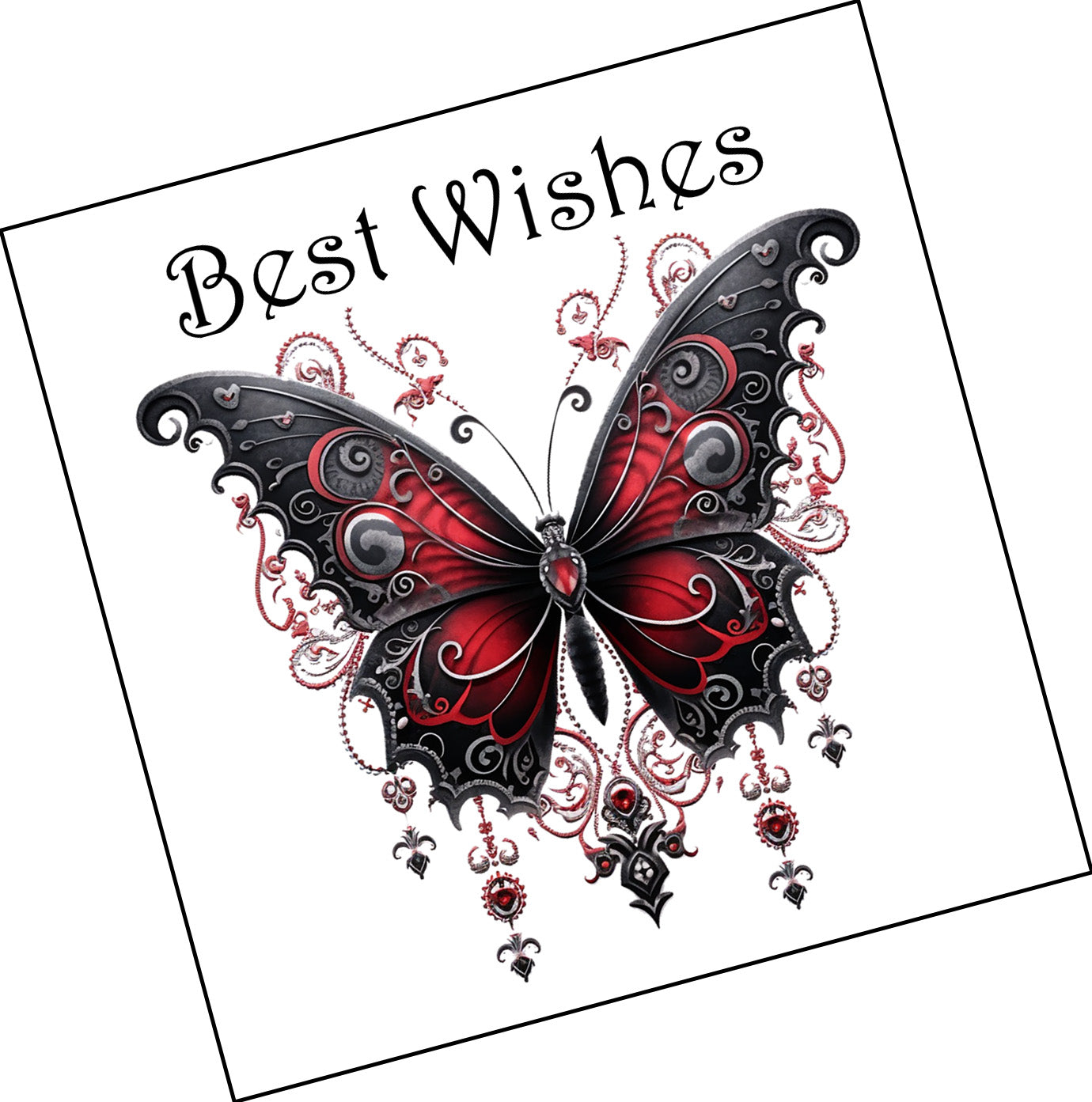 Gothic Butterfly Best Wishes