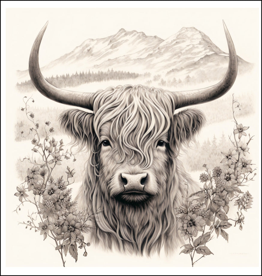 Highland Cow - Mountain Calm where the Spirit finds rest