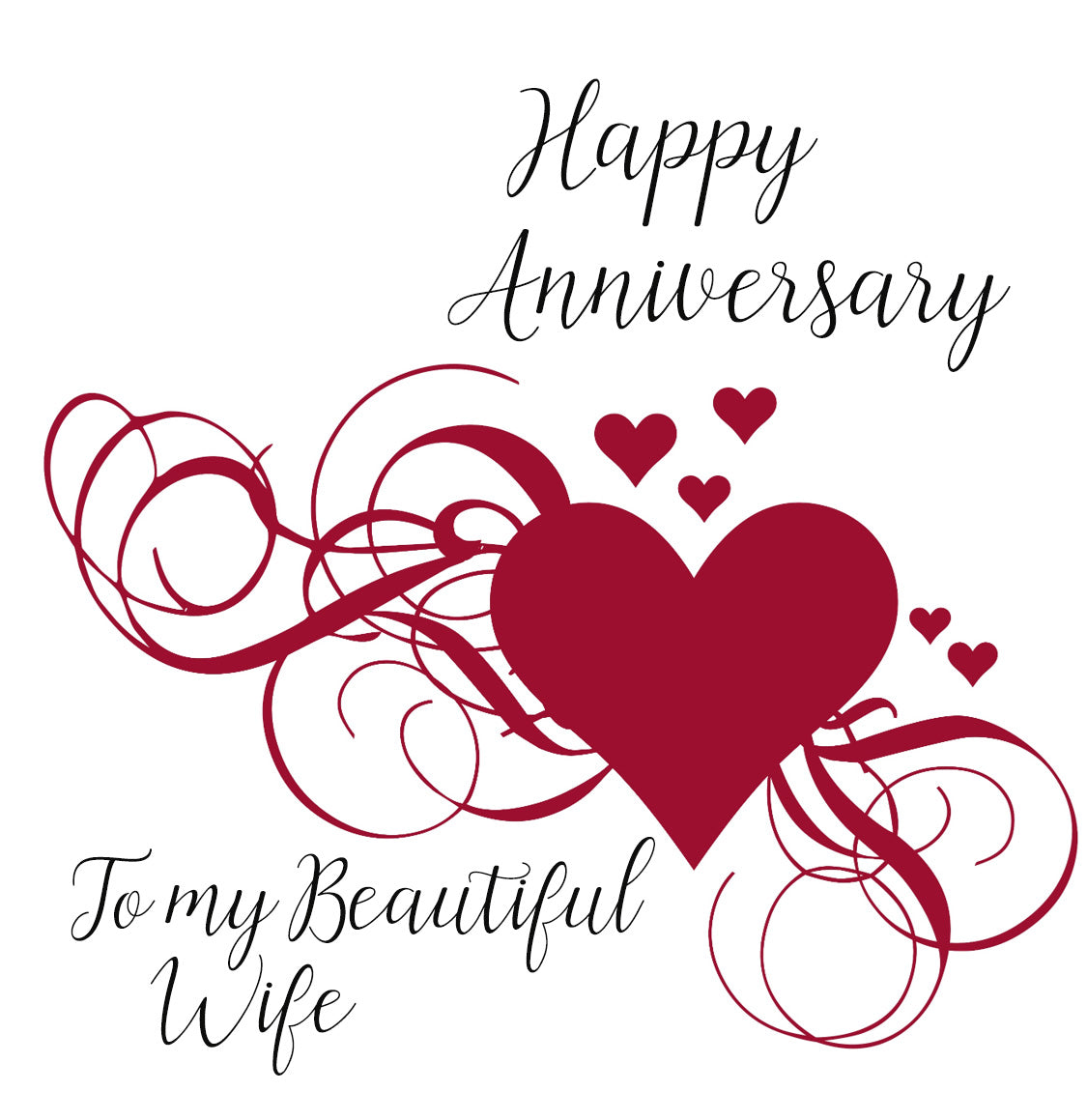 Red Heart Swirls Birthday, Anniversary, Engagement and More