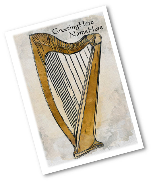Harp Watercolour - Personalised