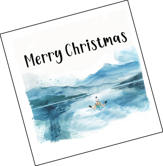 Merry Christmas Wild Swimmer in the Mountains