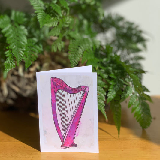 Pink Harp Watercolour