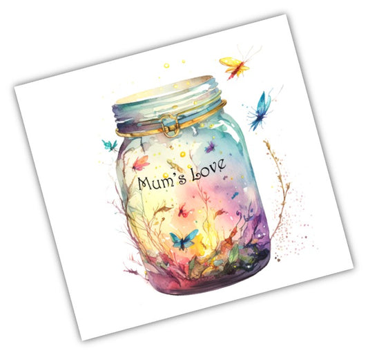 Pinkish Firefly Jar Mum's Love
