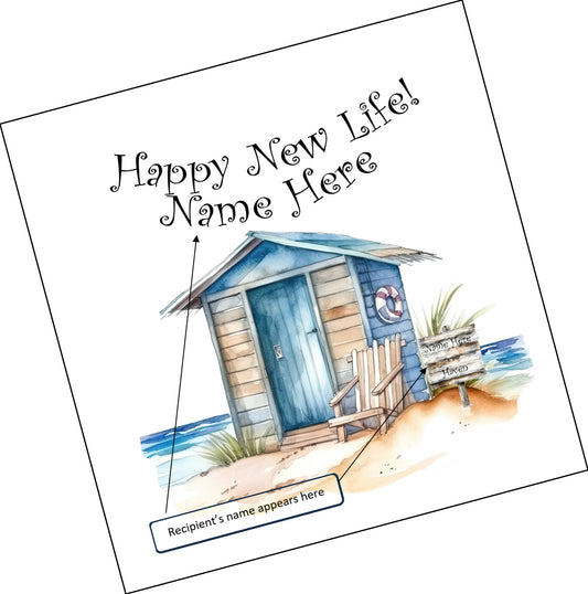 Happy New Life Beach Hut - Personalised