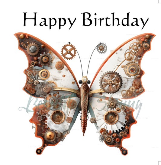 Butterfly Steampunk 3rd Happy Birthday