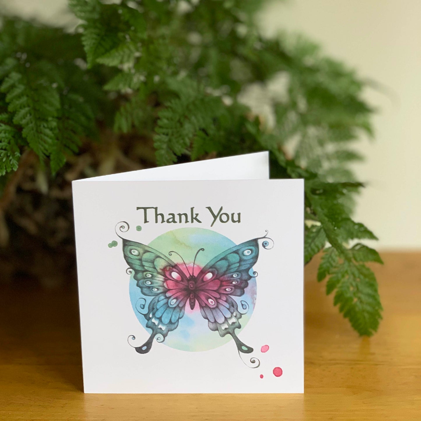 Butterfly Thank You Drawing - Multi Colour