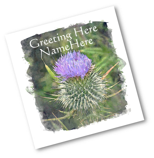 Watercolour Magic Thistle 1st DSB2593 Personalised Card